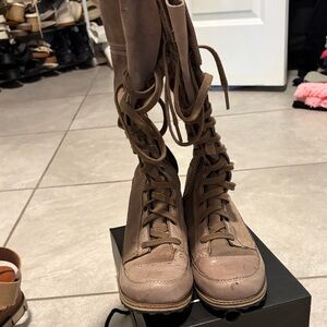 The North Face Brown Lace-Up Knee-High Boots